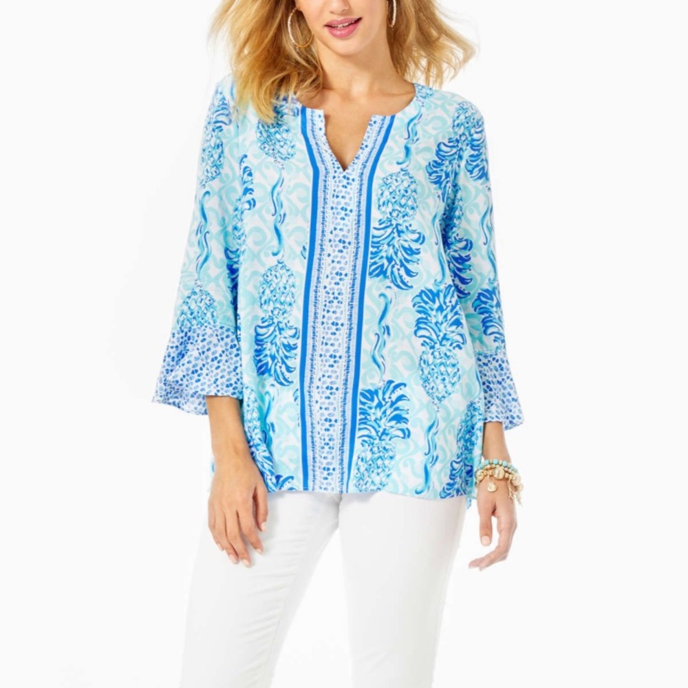 Lilly Pulitzer Keona Tunic Bennet Out of the Blue Size M